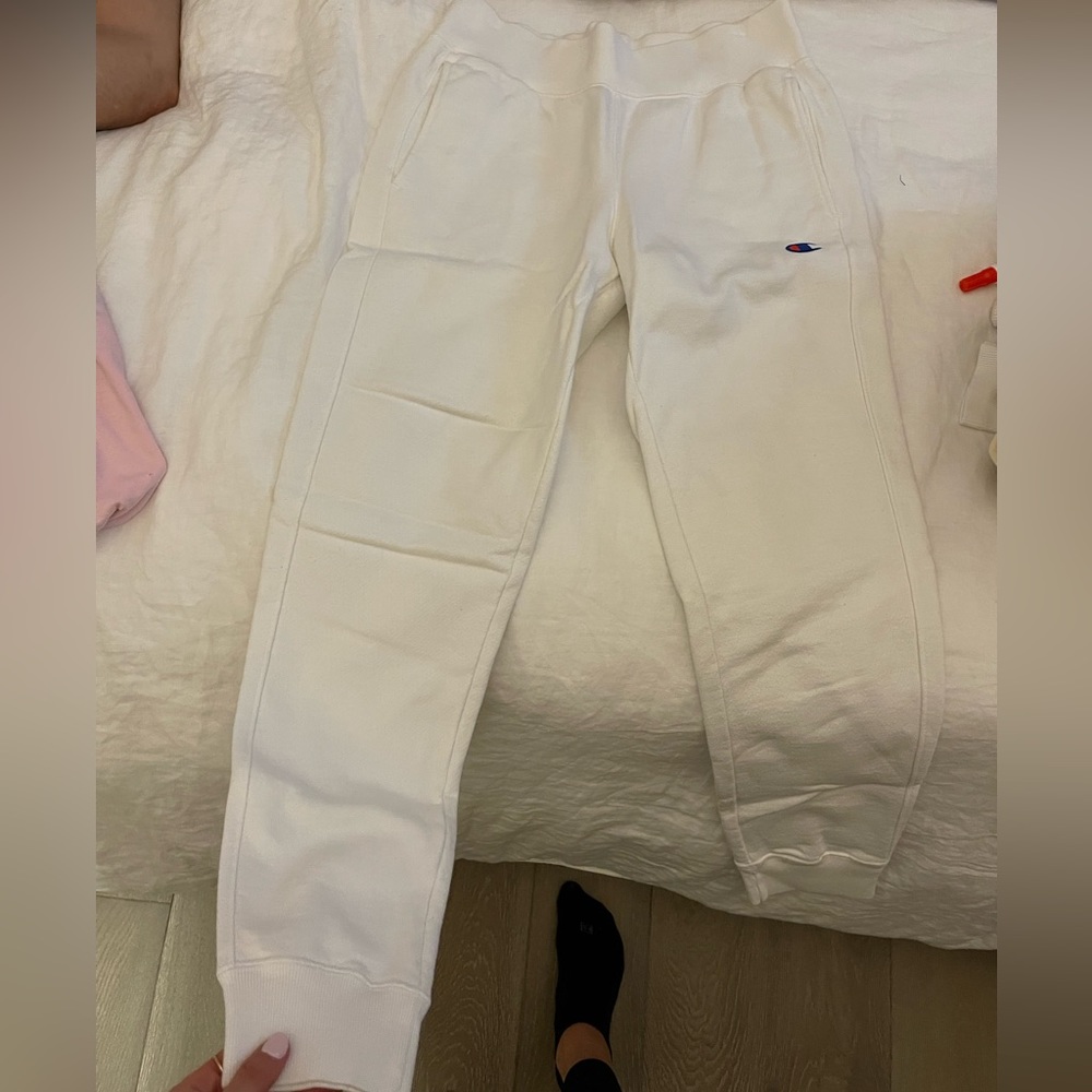 White Champion Joggers